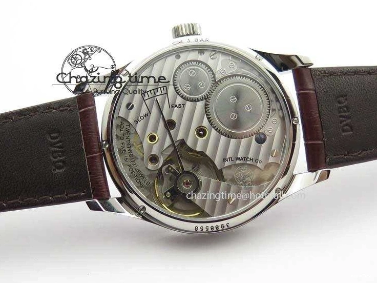 MIROTIME 0427 Sustainable Portuguese IW5444 SS White Dial RG Numbers On Brown Leather Strap A 7256